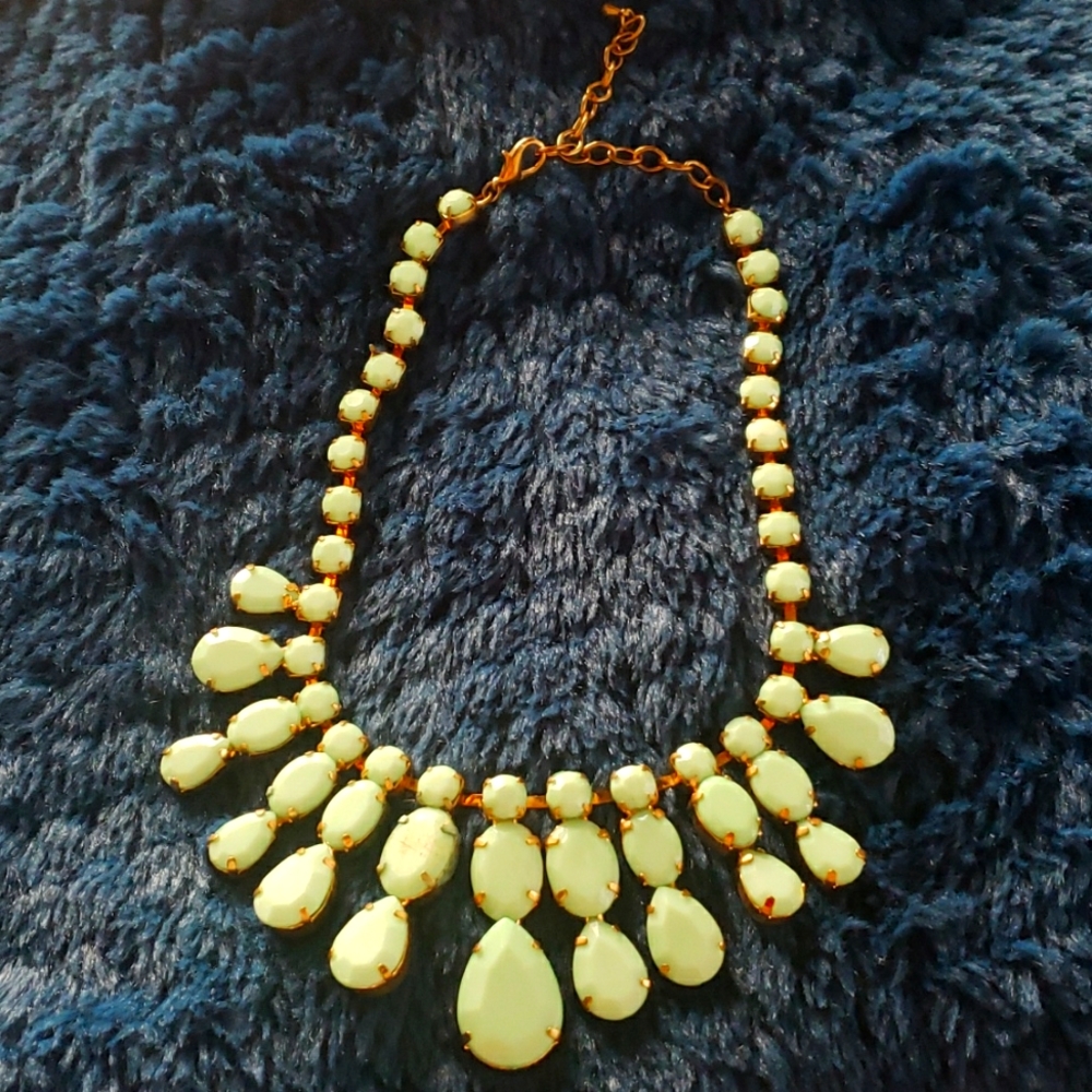 Beautiful costume necklace in pale green